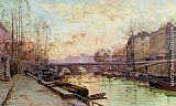 Les quais de la Seine by Eugene Galien-Laloue